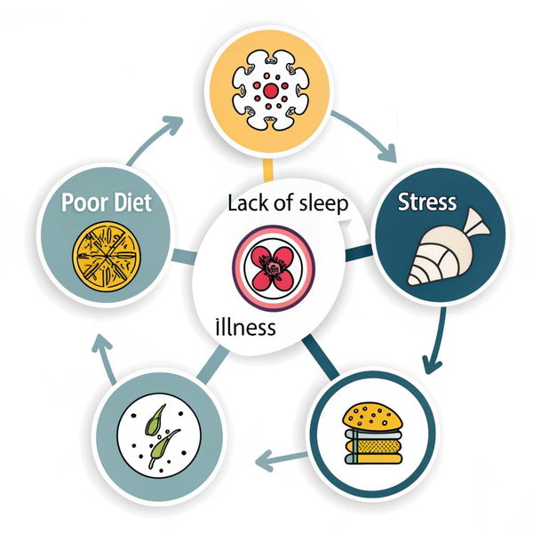 What causes weak immunity?
