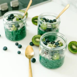 Spirulina Chia Oat Pudding
