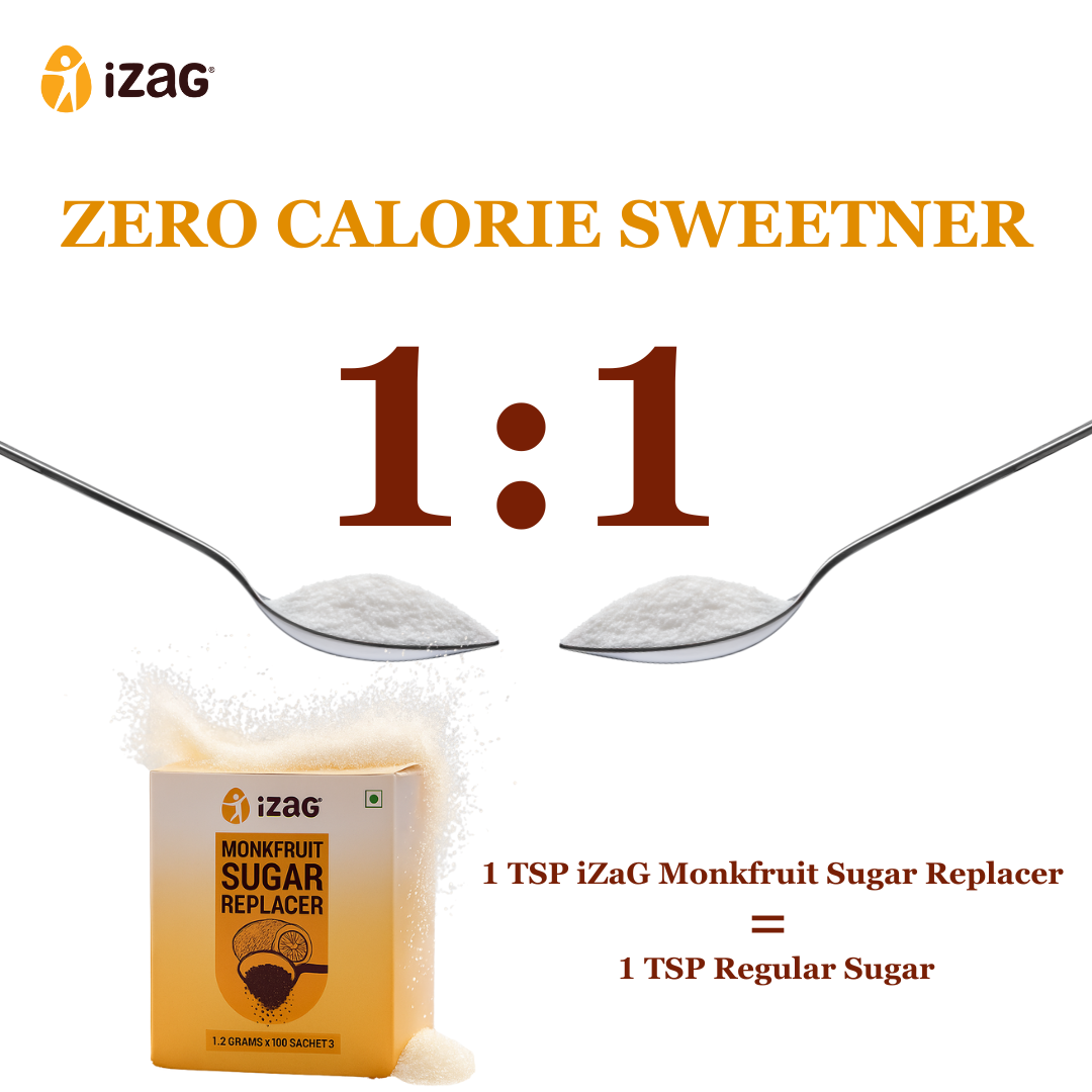 iZaG Monkfruit Sugar Replacer (1.2 GRAM *100 SACHET'S) - Image 4