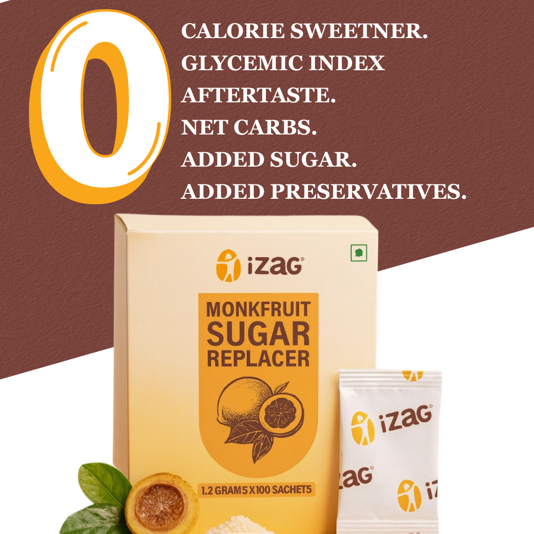 iZaG Monkfruit Sugar Replacer (1.2 GRAM *100 SACHET'S) - Image 5