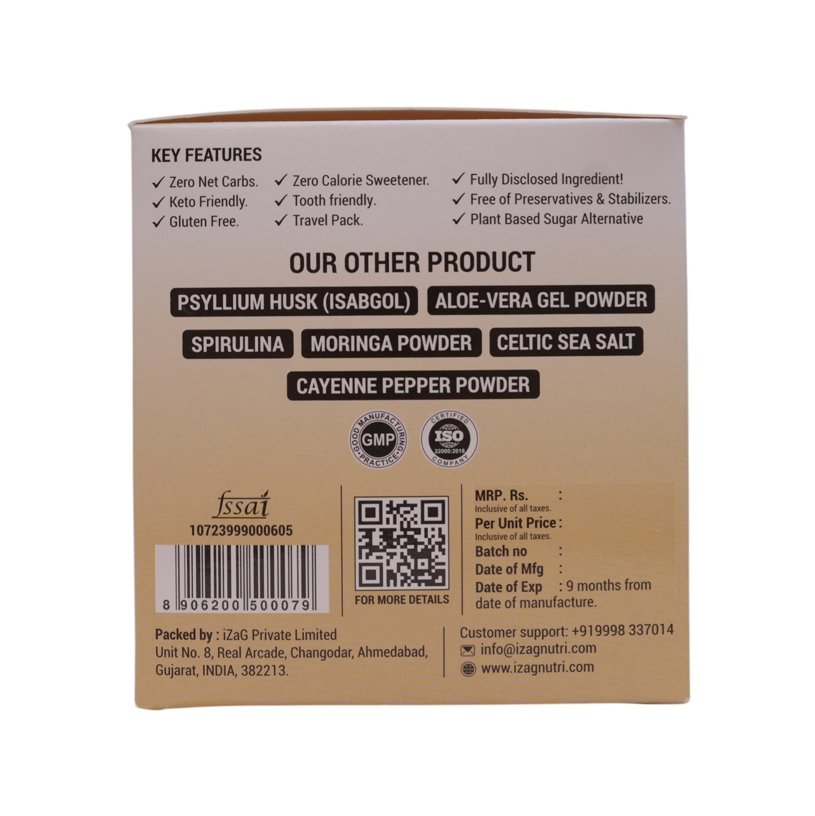 iZaG Monkfruit Sugar Replacer (1.2 GRAM *100 SACHET'S) - Image 9