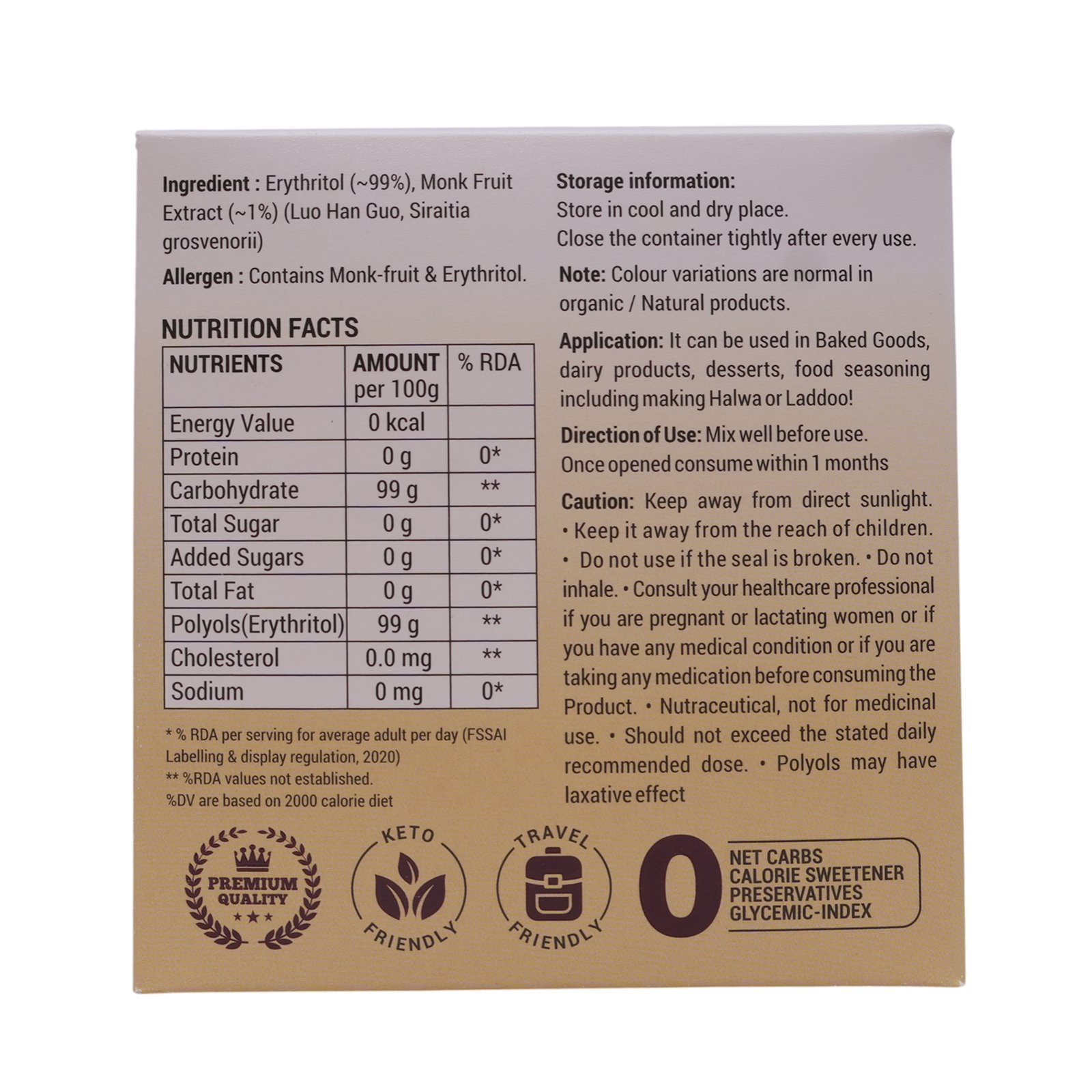 iZaG Monkfruit Sugar Replacer (200GRAM) - Image 7